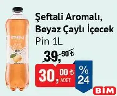 PİN ŞEFTALİ AROMALI BEYAZ ÇAYLI SOĞUK ÇAY 1 L fiyat ve kampanya bilgisi